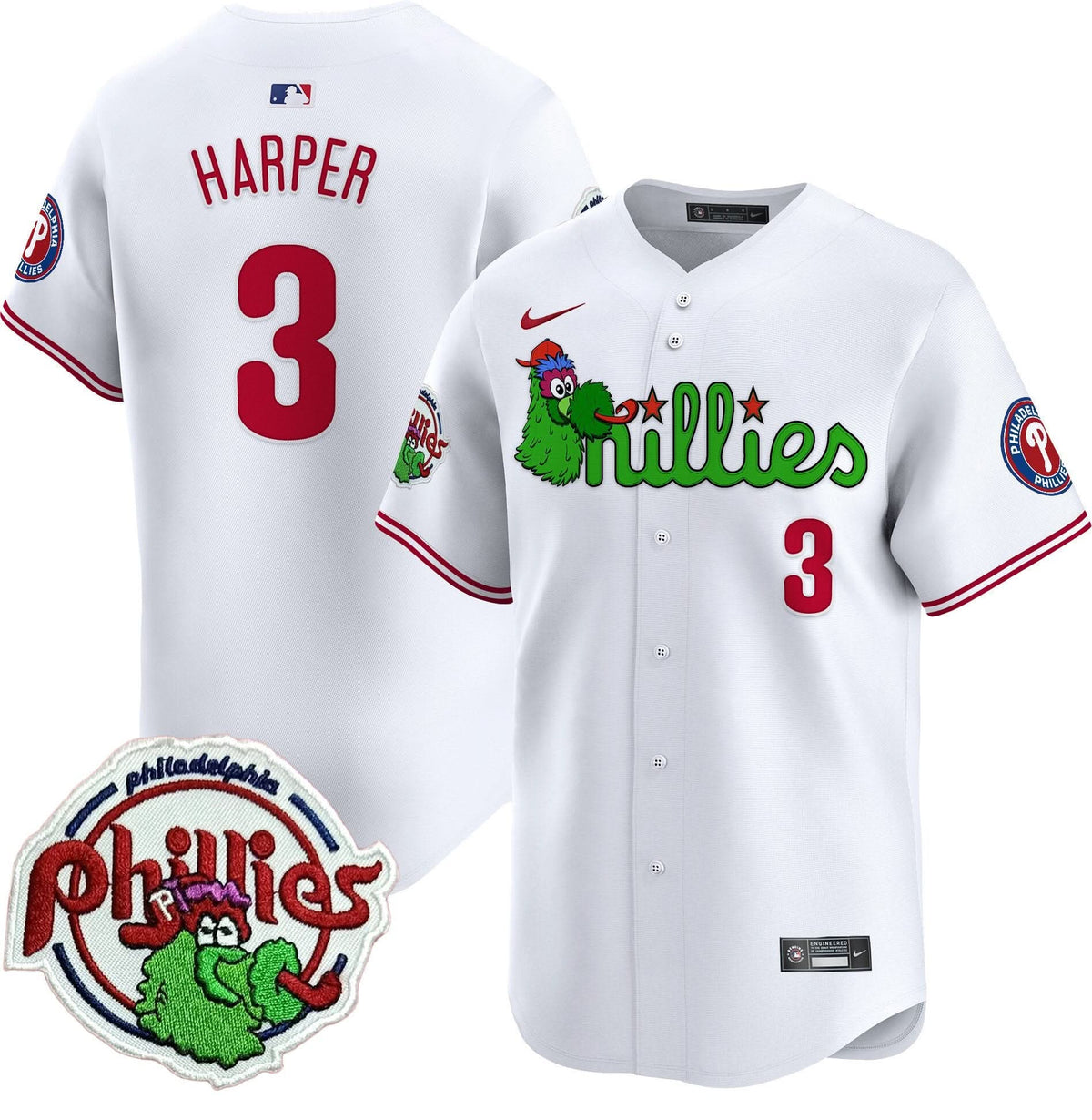 Philadelphia Phillies Phanatic Patch Vapor Premier Limited Jersey V3 - Stitched