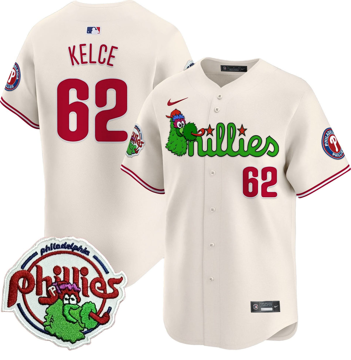 Philadelphia Phillies Phanatic Patch Vapor Premier Limited Jersey V3 - Stitched