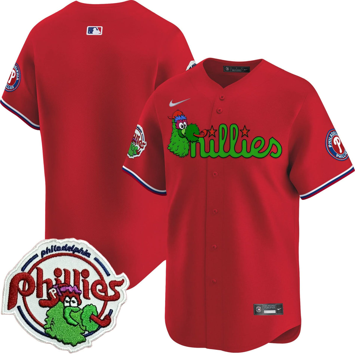 Philadelphia Phillies Phanatic Patch Vapor Premier Limited Jersey V3 - Stitched
