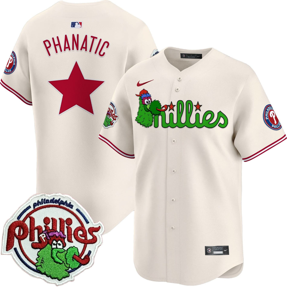 Philadelphia Phillies Phanatic Patch Vapor Premier Limited Jersey V3 - Stitched