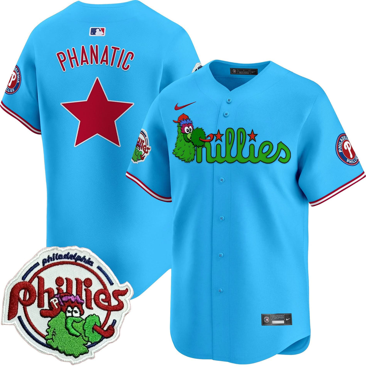 Philadelphia Phillies Phanatic Patch Vapor Premier Limited Jersey V3 - Stitched