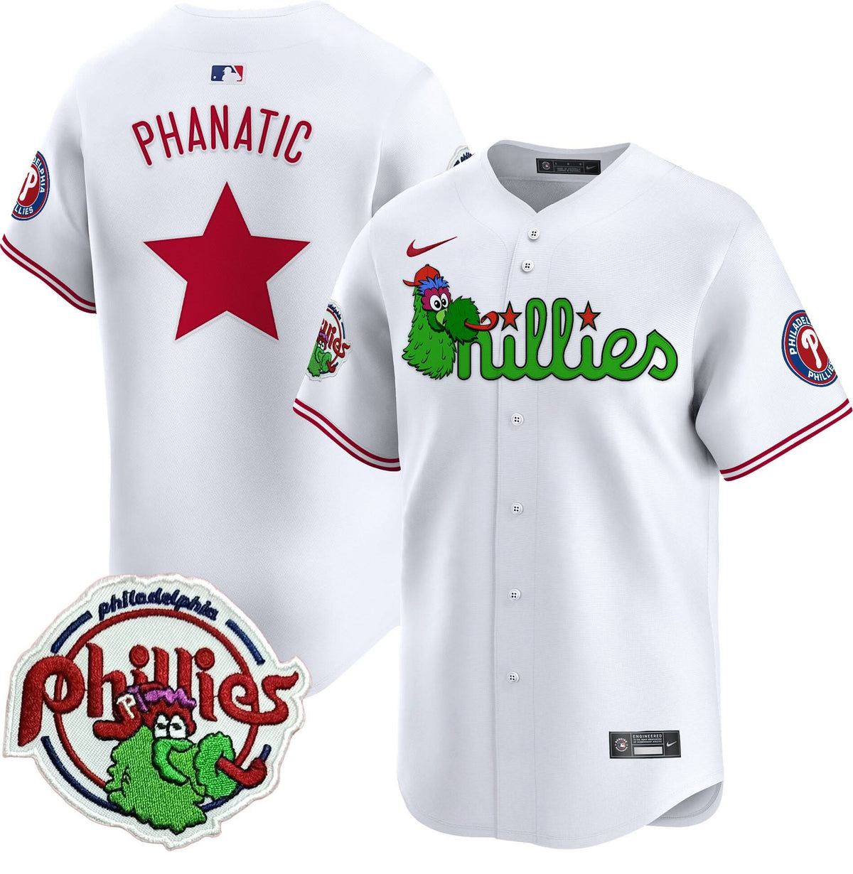 Philadelphia Phillies Phanatic Patch Vapor Premier Limited Jersey V3 - Stitched