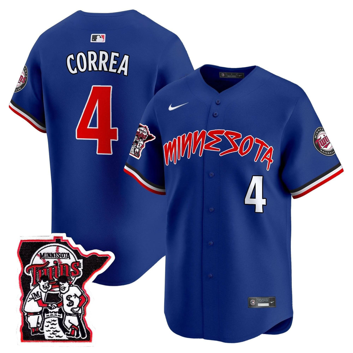 Minnesota Twins Shaking Hands Patch Vapor Premier Limited Jersey - Stitched