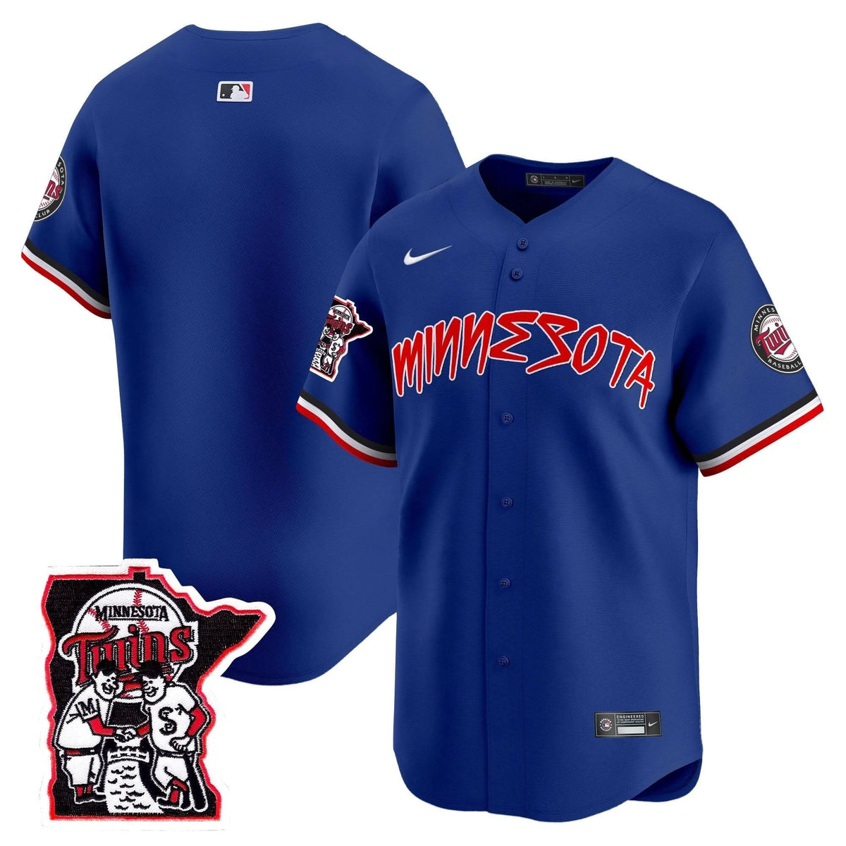 Minnesota Twins Shaking Hands Patch Vapor Premier Limited Jersey - Stitched