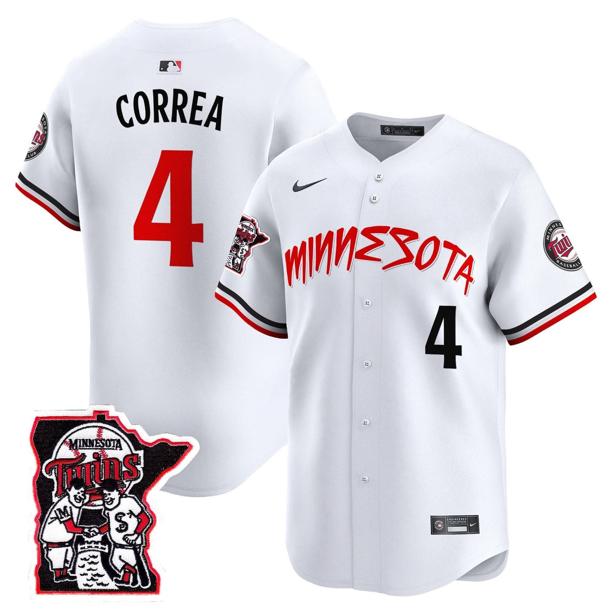 Minnesota Twins Shaking Hands Patch Vapor Premier Limited Jersey - Stitched