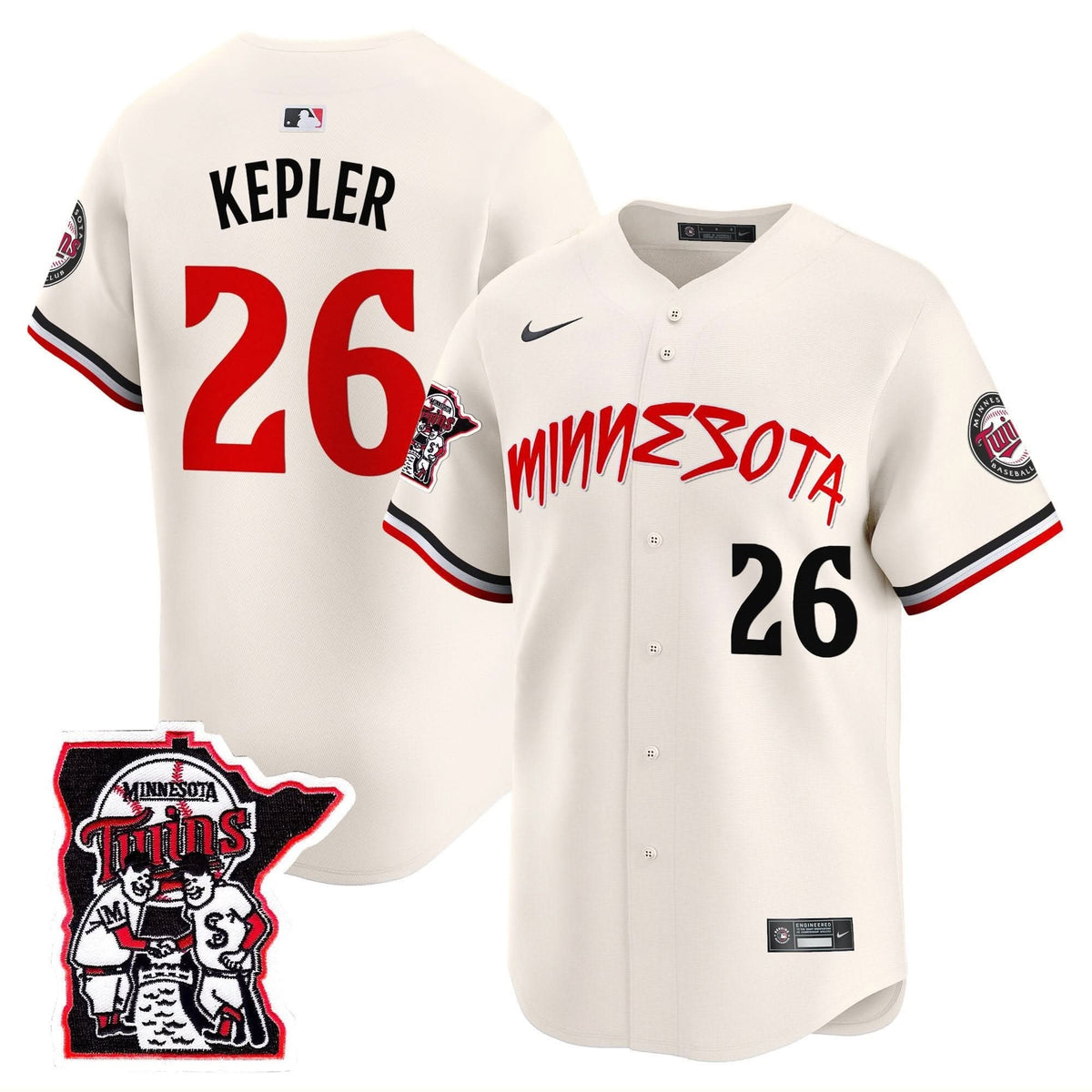 Minnesota Twins Shaking Hands Patch Vapor Premier Limited Jersey - Stitched