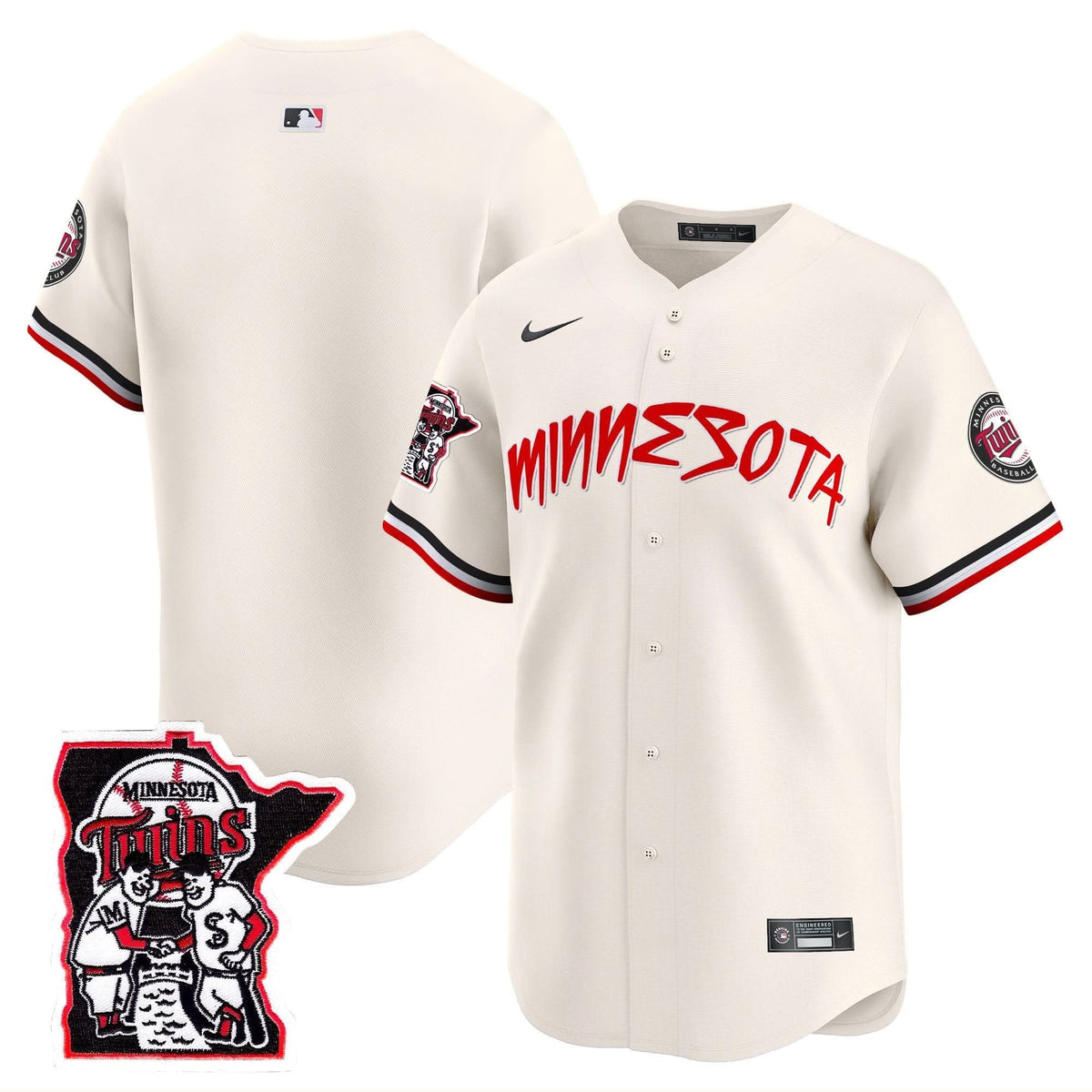 Minnesota Twins Shaking Hands Patch Vapor Premier Limited Jersey - Stitched