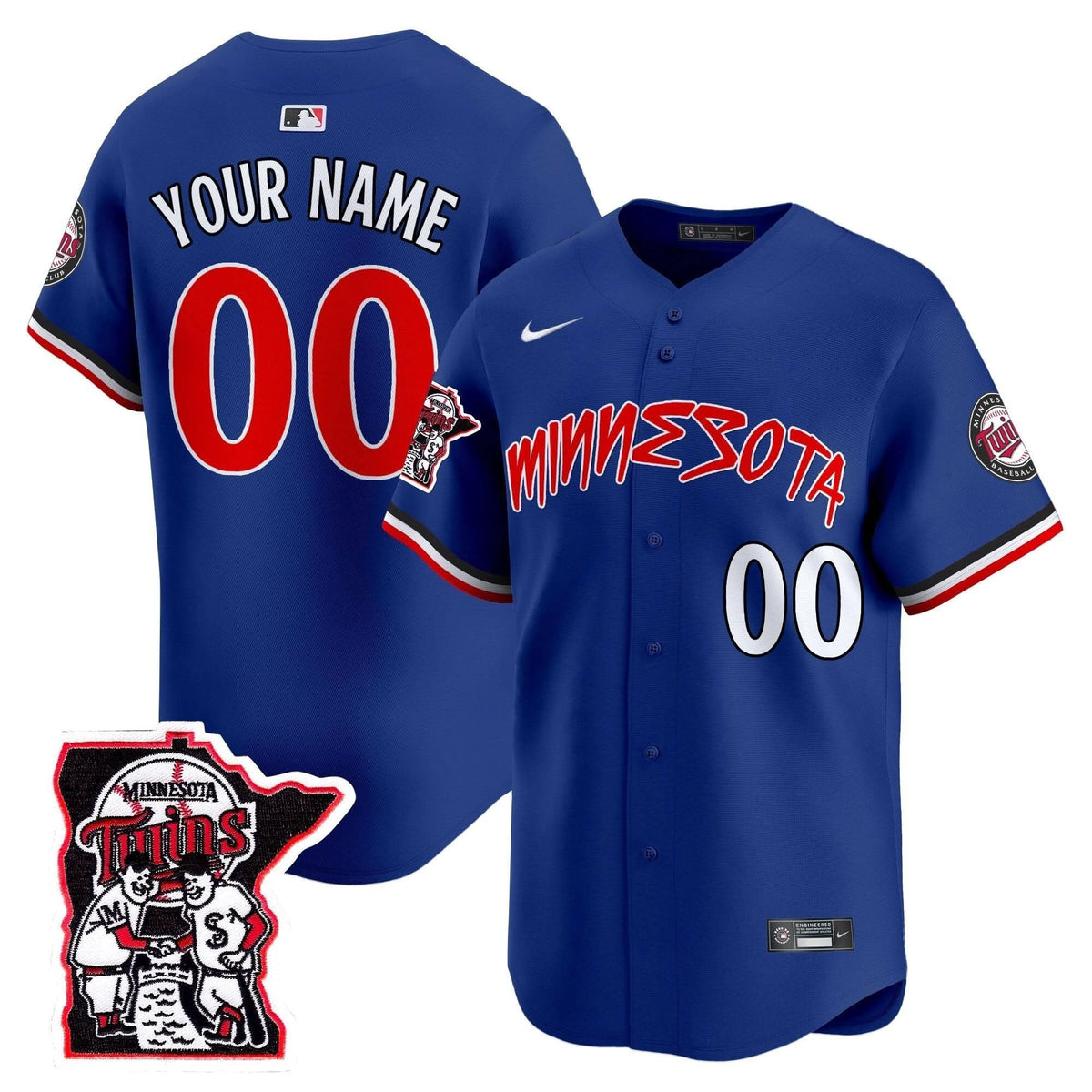 Minnesota Twins Shaking Hands Patch Vapor Premier Limited Custom Jersey - Stitched