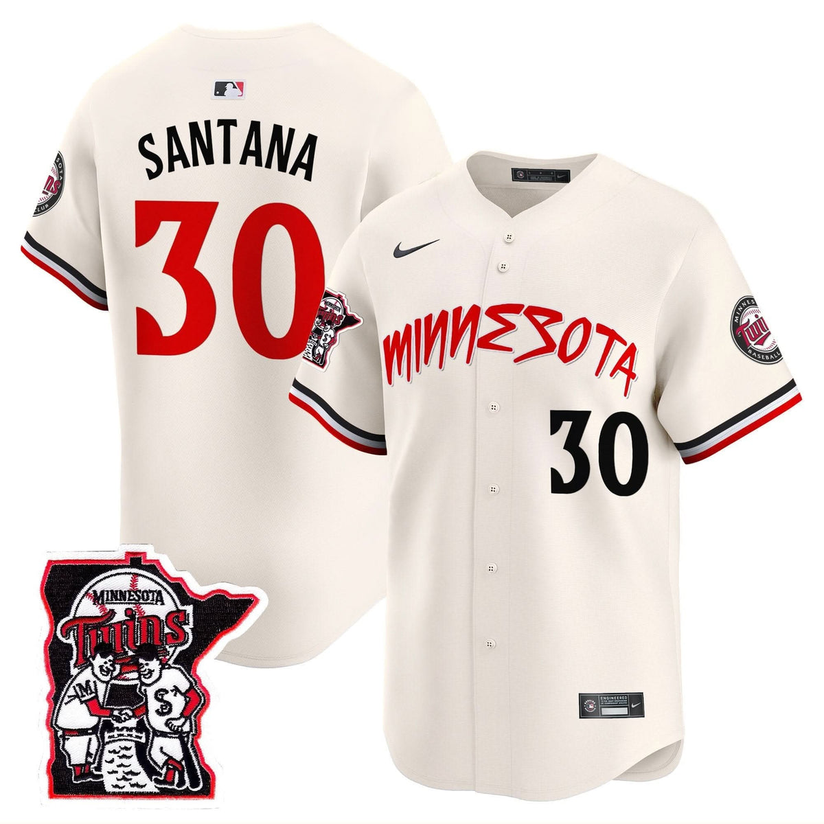 Minnesota Twins Shaking Hands Patch Vapor Premier Limited Jersey - Stitched