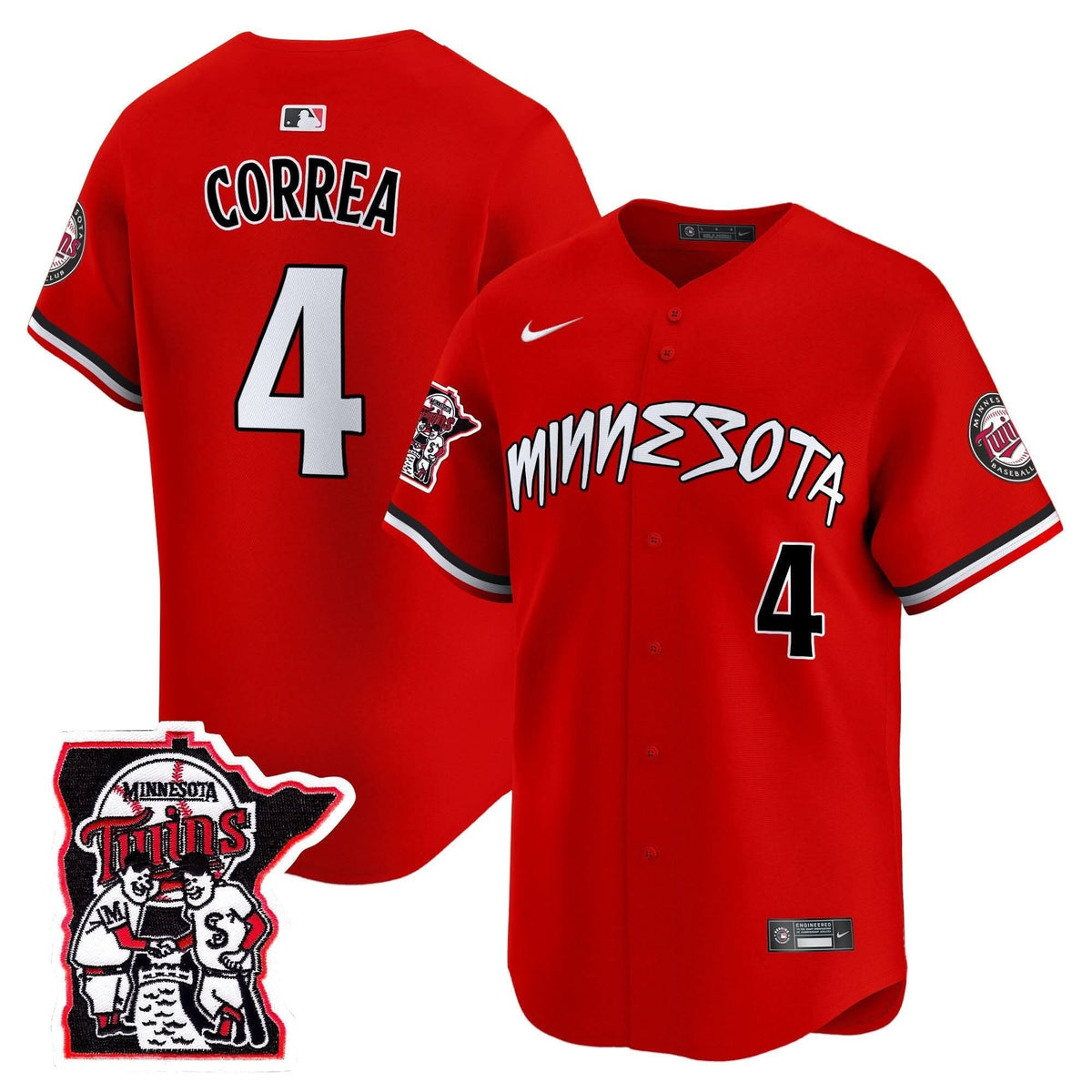 Minnesota Twins Shaking Hands Patch Vapor Premier Limited Jersey - Stitched