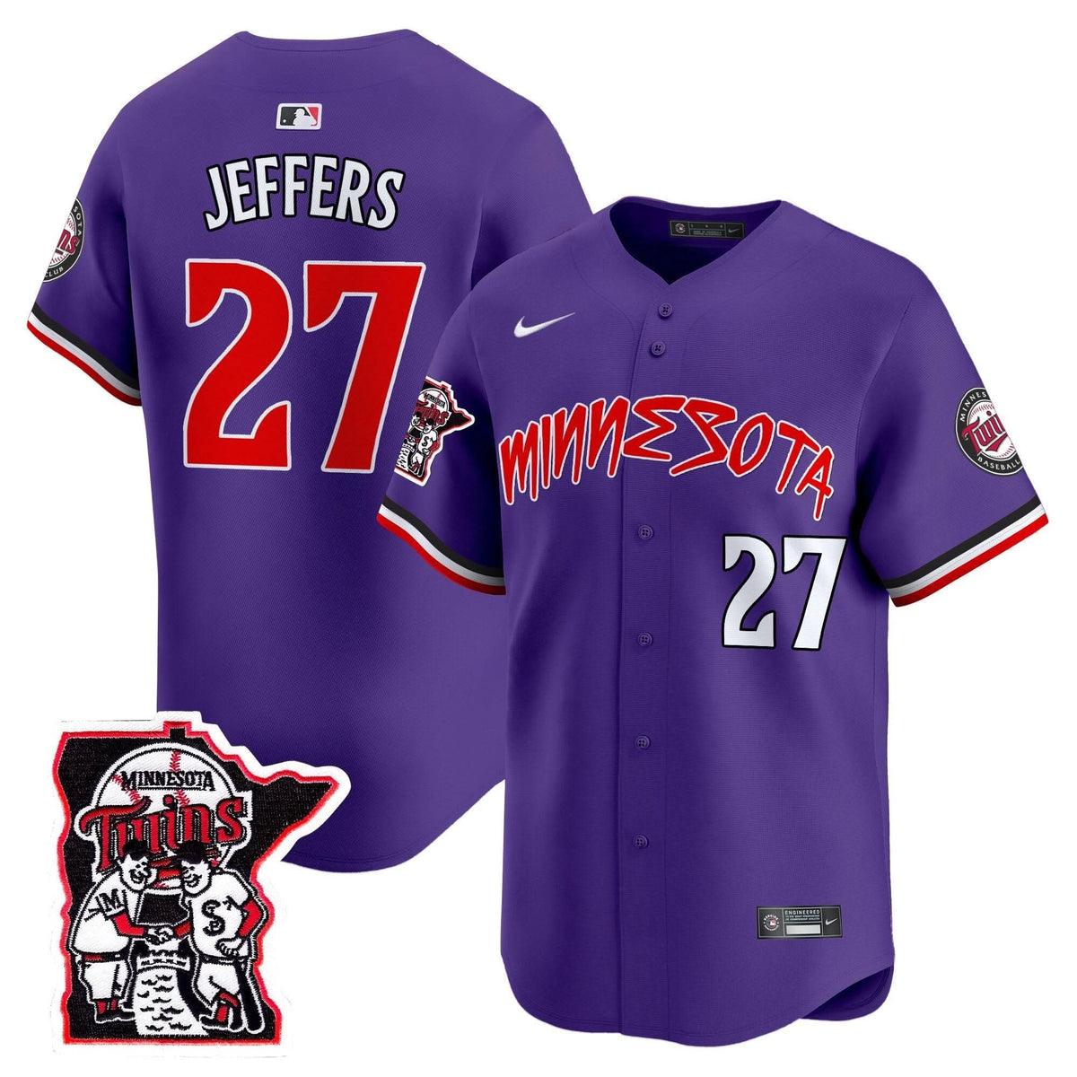 Minnesota Twins Shaking Hands Patch Vapor Premier Limited Jersey - Stitched