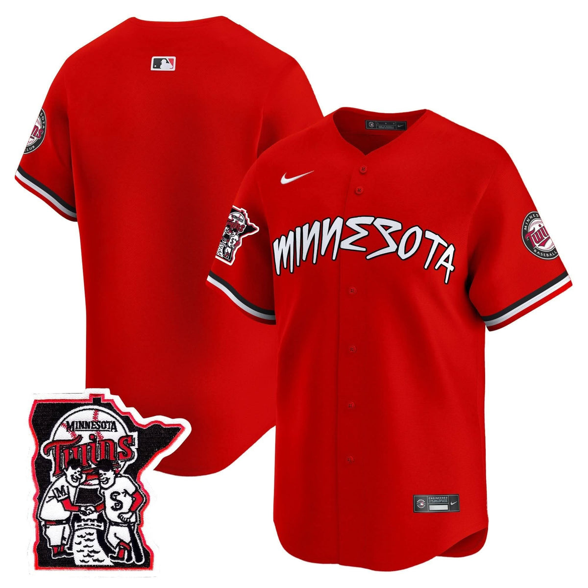 Minnesota Twins Shaking Hands Patch Vapor Premier Limited Jersey - Stitched