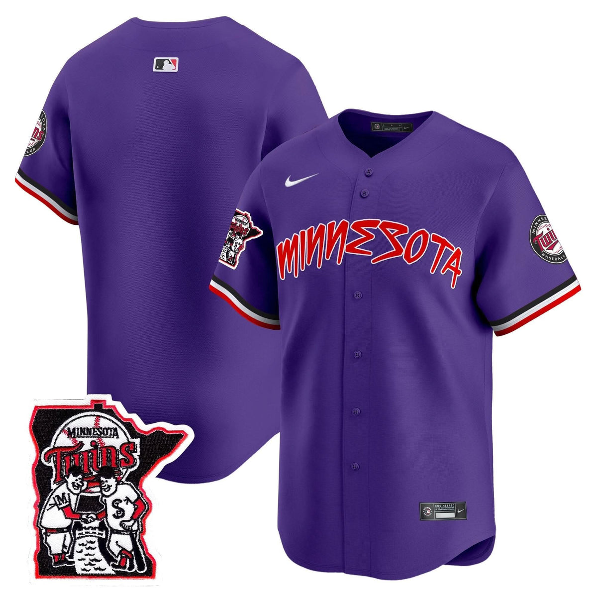Minnesota Twins Shaking Hands Patch Vapor Premier Limited Jersey - Stitched