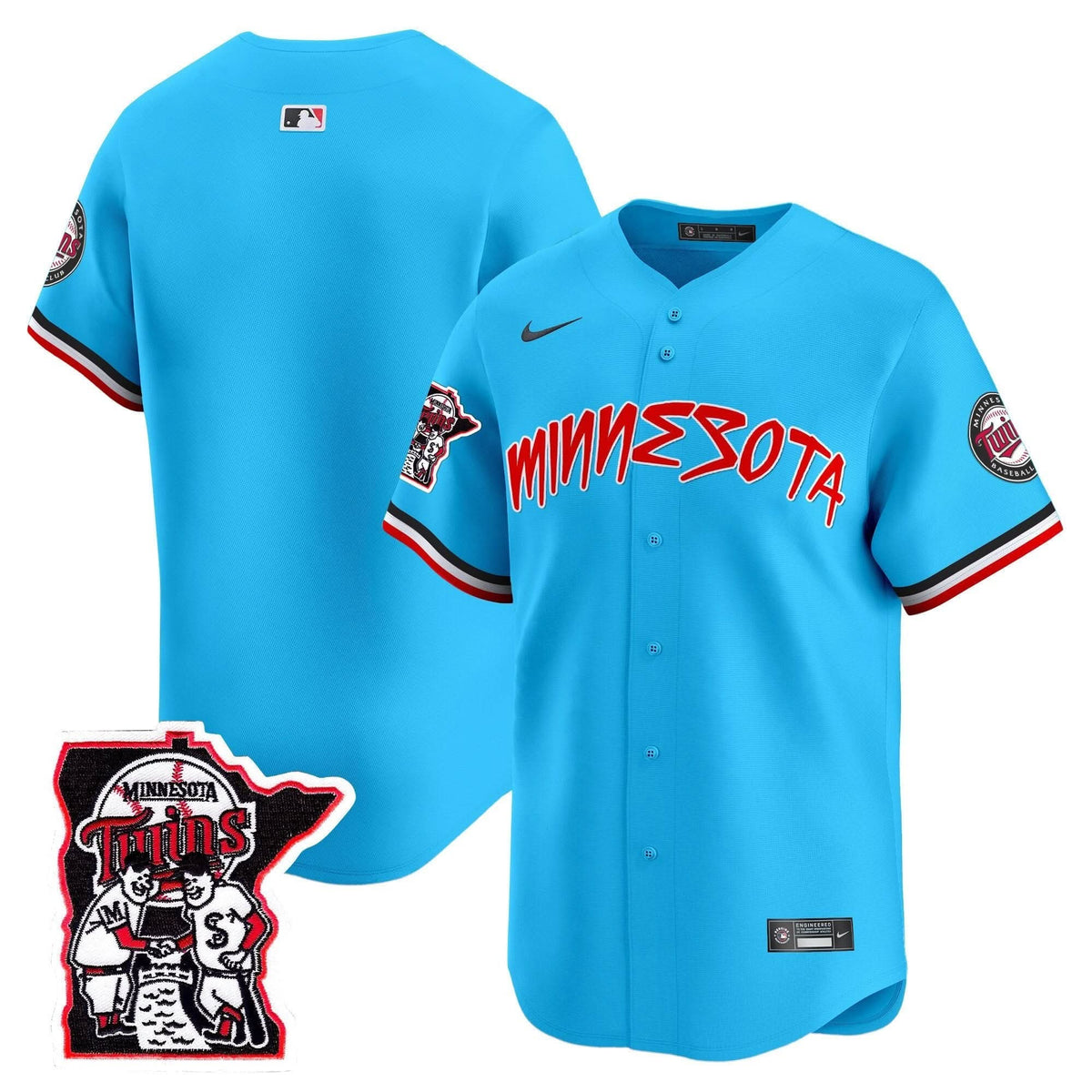 Minnesota Twins Shaking Hands Patch Vapor Premier Limited Jersey - Stitched