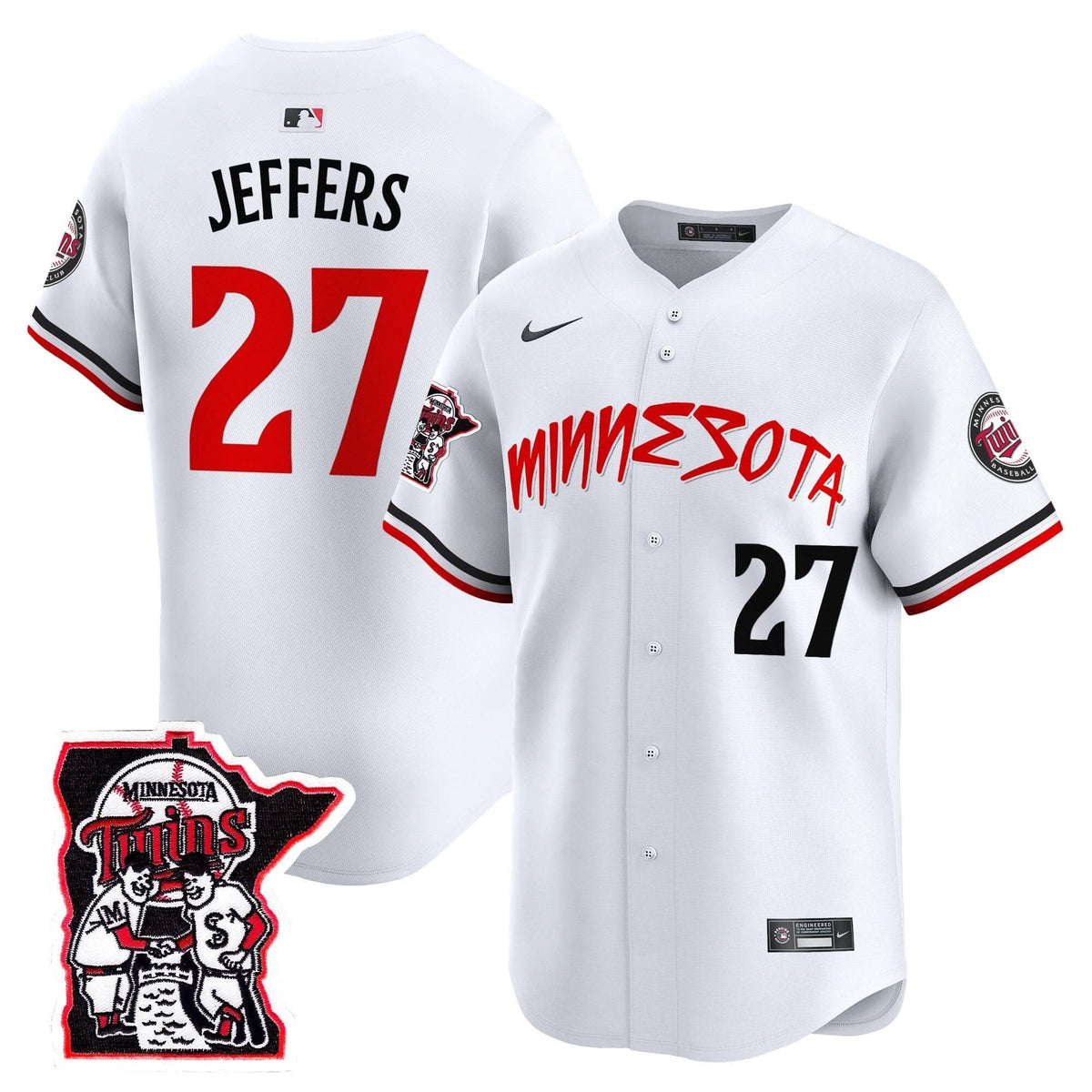 Minnesota Twins Shaking Hands Patch Vapor Premier Limited Jersey - Stitched