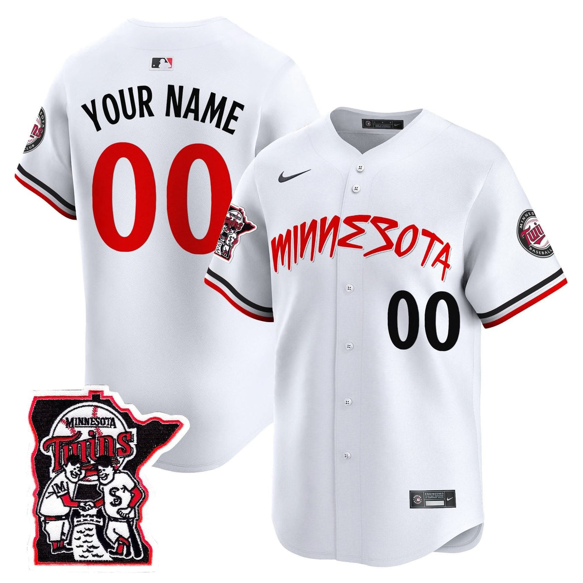 Minnesota Twins Shaking Hands Patch Vapor Premier Limited Custom Jersey - Stitched
