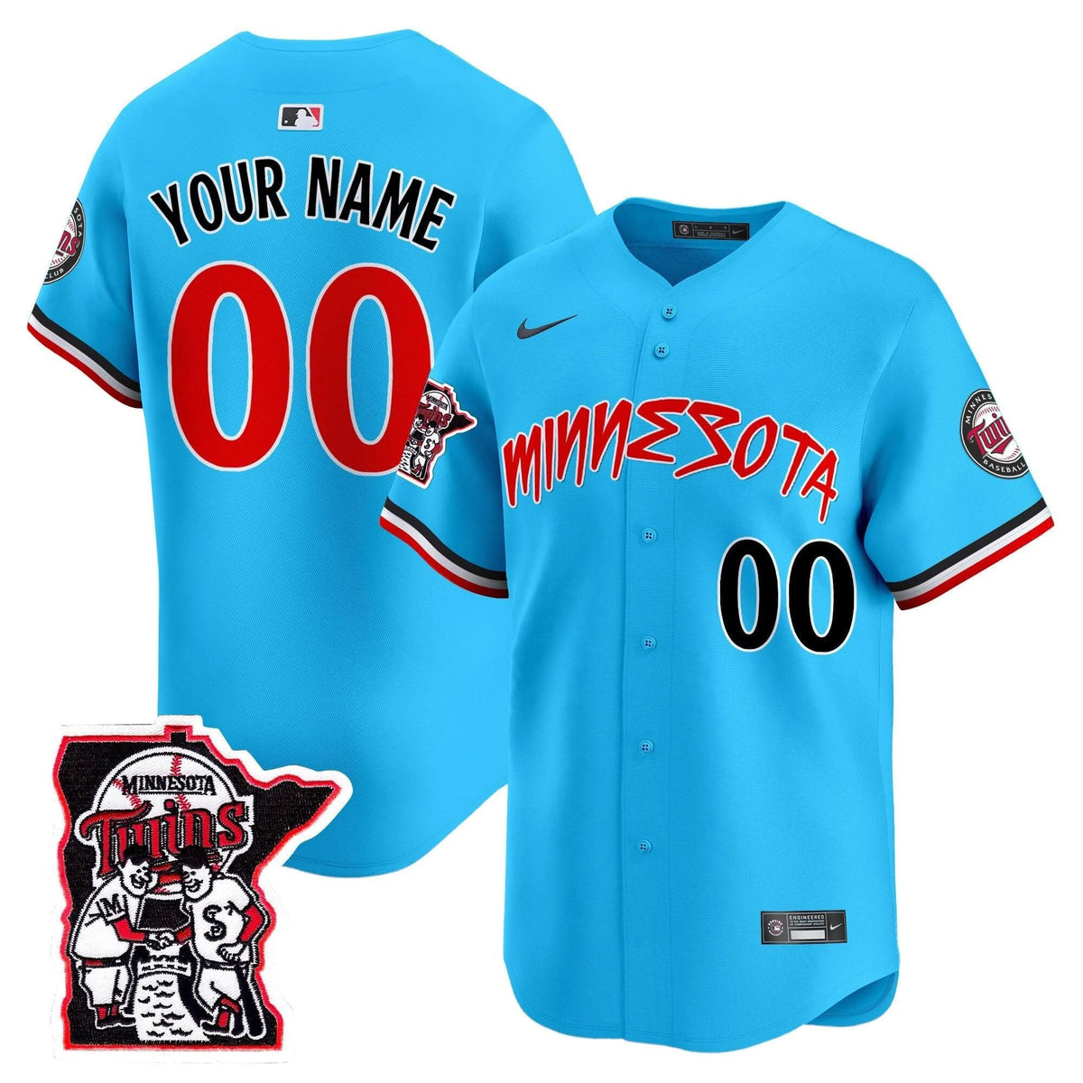 Minnesota Twins Shaking Hands Patch Vapor Premier Limited Custom Jersey - Stitched