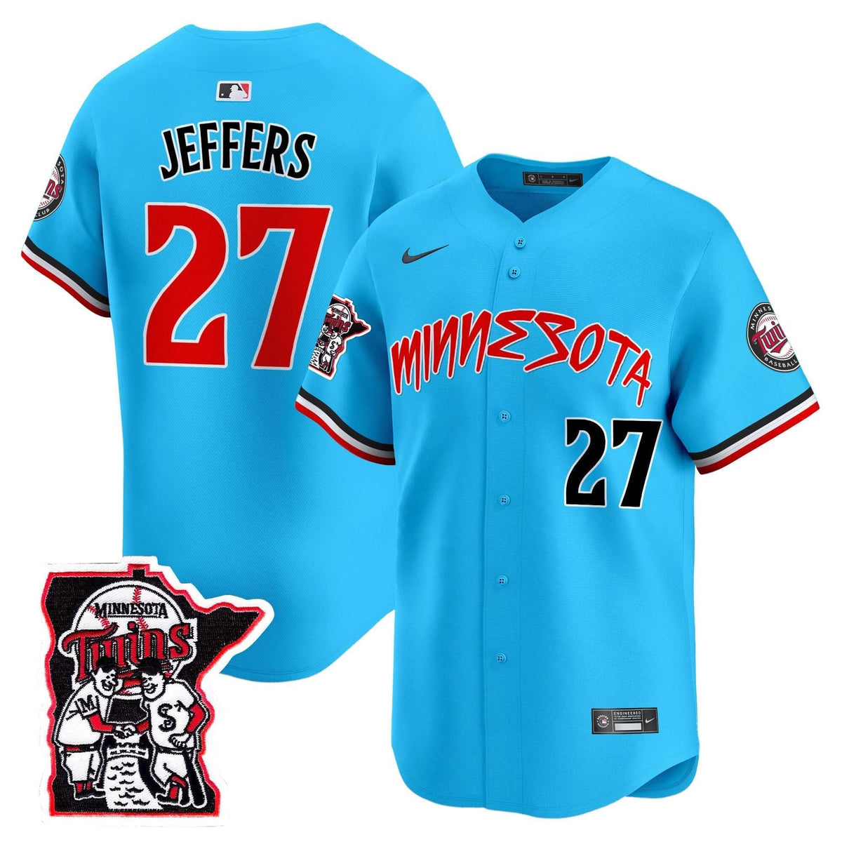Minnesota Twins Shaking Hands Patch Vapor Premier Limited Jersey - Stitched