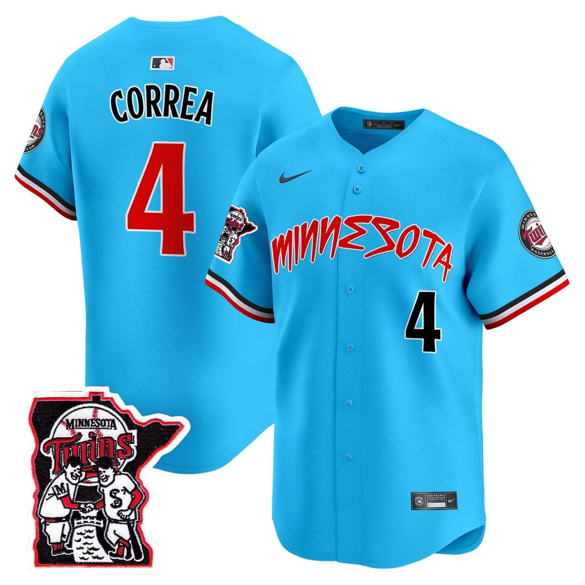 Minnesota Twins Shaking Hands Patch Vapor Premier Limited Jersey - Stitched