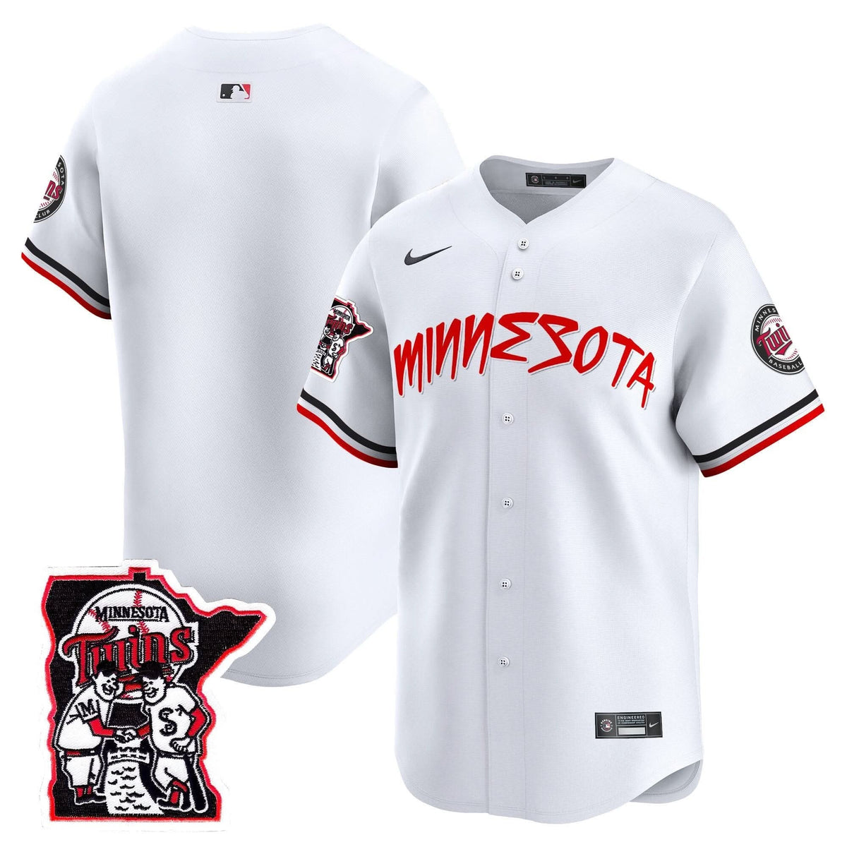 Minnesota Twins Shaking Hands Patch Vapor Premier Limited Jersey - Stitched