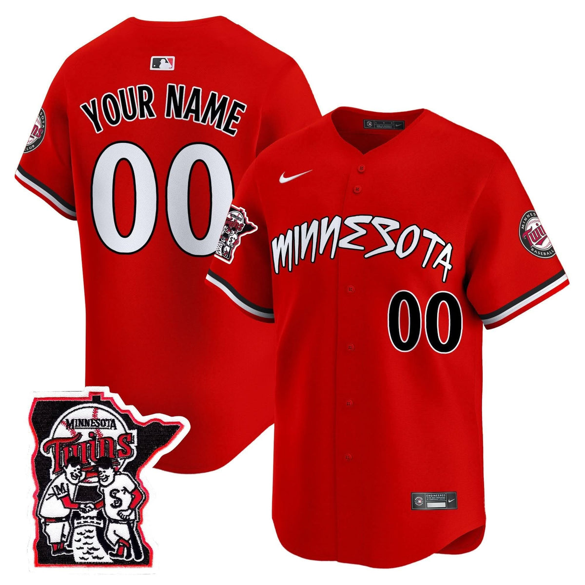 Minnesota Twins Shaking Hands Patch Vapor Premier Limited Custom Jersey - Stitched