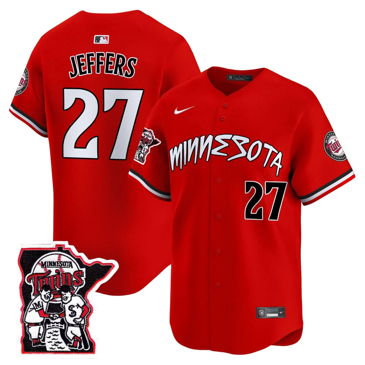 Minnesota Twins Shaking Hands Patch Vapor Premier Limited Jersey - Stitched