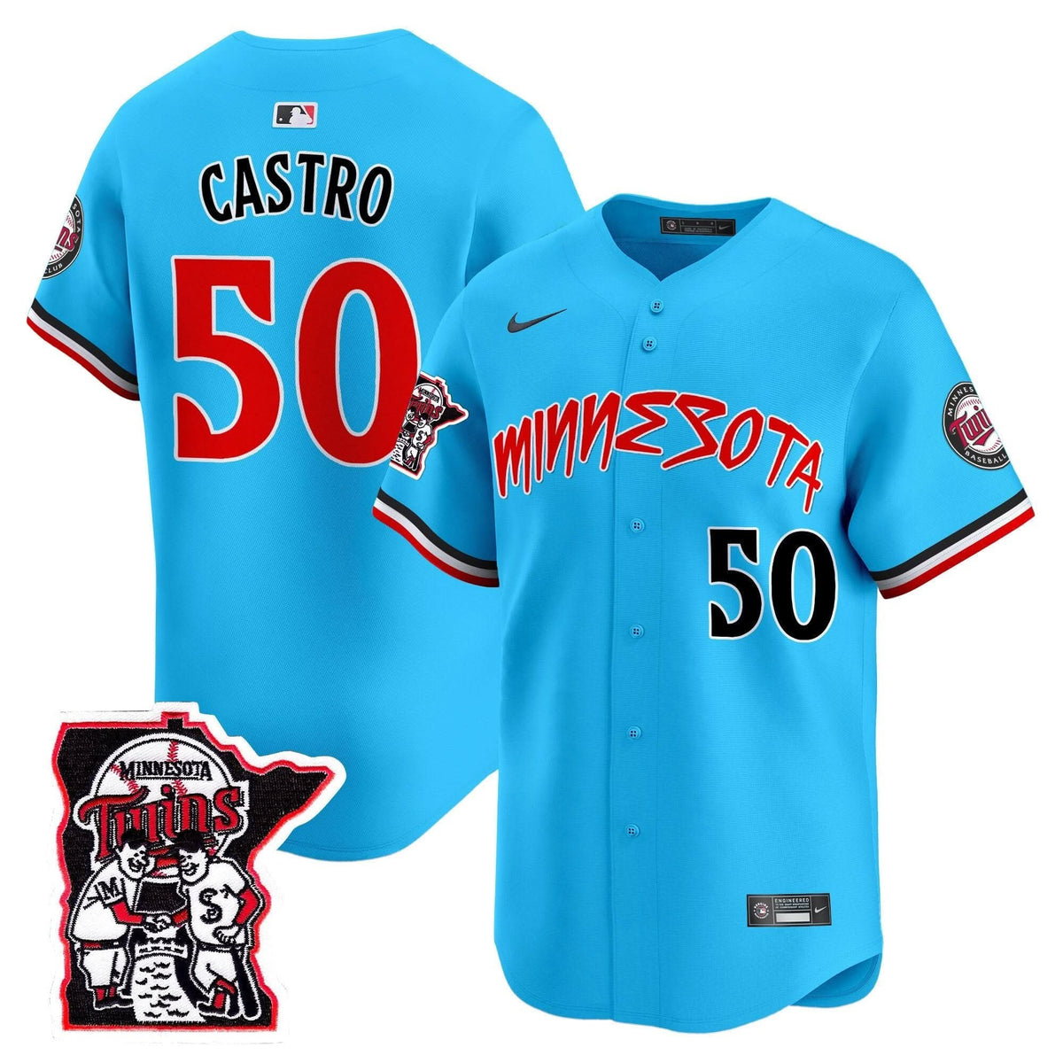 Minnesota Twins Shaking Hands Patch Vapor Premier Limited Jersey - Stitched