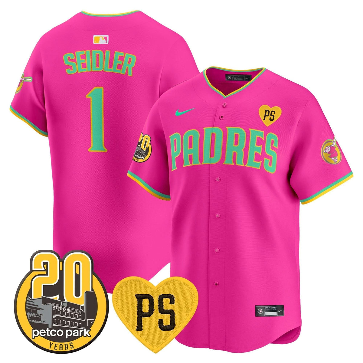 San Diego Padres “For Peter” & Petco Park 20th Patch Vapor Premier Limited Jersey V2 – Stitched