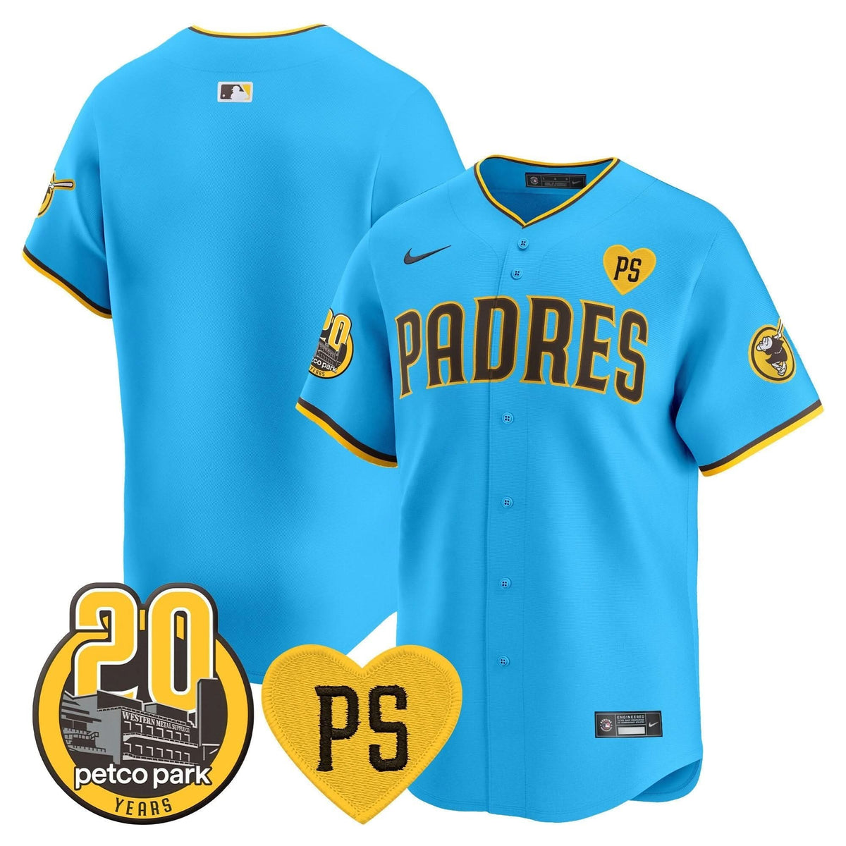San Diego Padres “For Peter” & Petco Park 20th Patch Vapor Premier Limited Jersey V2 – Stitched