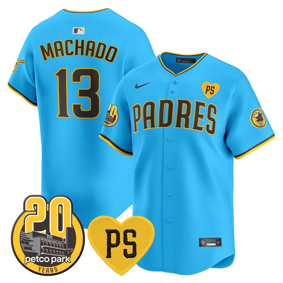 San Diego Padres “For Peter” & Petco Park 20th Patch Vapor Premier Limited Jersey V2 – Stitched