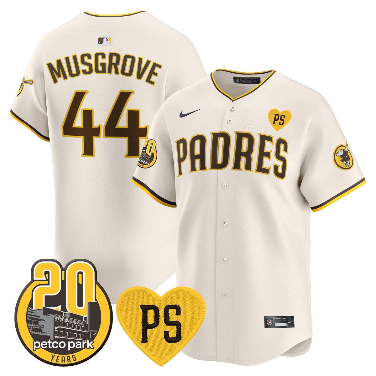 San Diego Padres “For Peter” & Petco Park 20th Patch Vapor Premier Limited Jersey V2 – Stitched