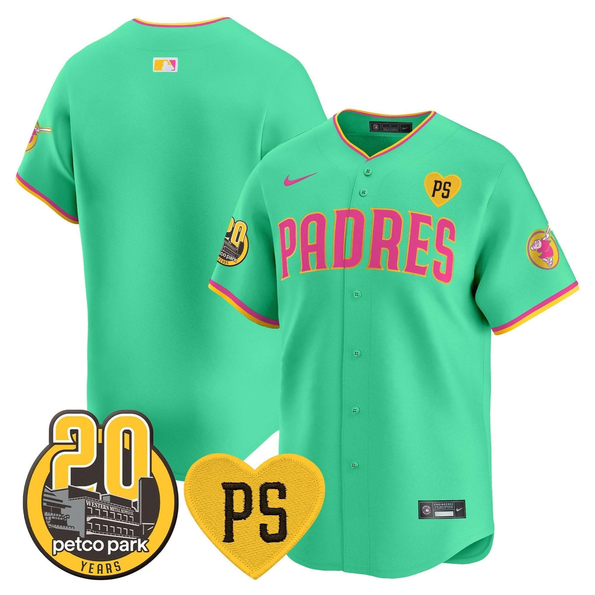 San Diego Padres “For Peter” & Petco Park 20th Patch Vapor Premier Limited Jersey V2 – Stitched