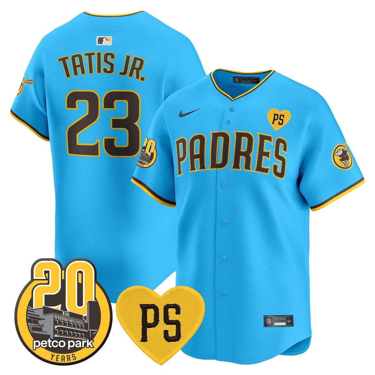 San Diego Padres “For Peter” & Petco Park 20th Patch Vapor Premier Limited Jersey V2 – Stitched