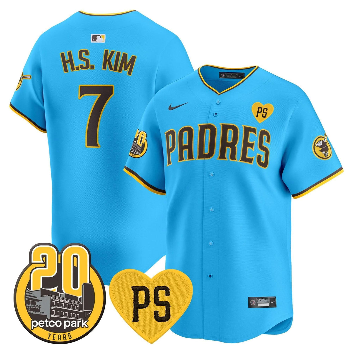 San Diego Padres “For Peter” & Petco Park 20th Patch Vapor Premier Limited Jersey V2 – Stitched