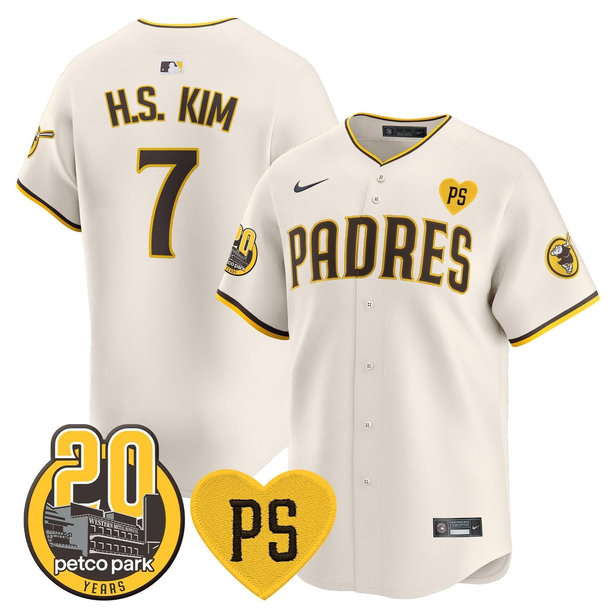 San Diego Padres “For Peter” & Petco Park 20th Patch Vapor Premier Limited Jersey V2 – Stitched
