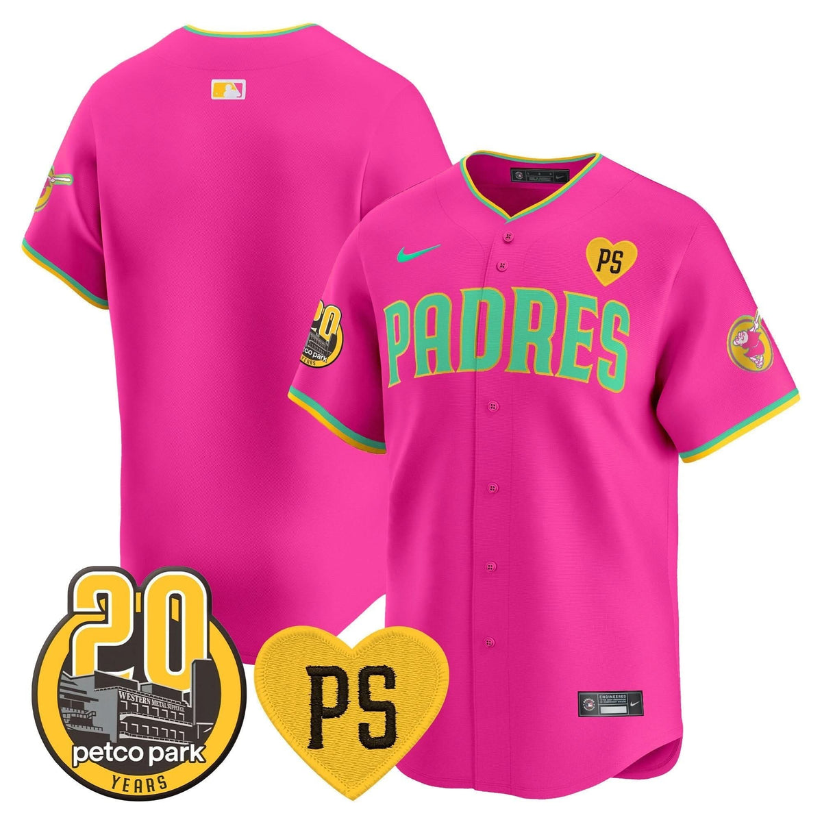 San Diego Padres “For Peter” & Petco Park 20th Patch Vapor Premier Limited Jersey V2 – Stitched