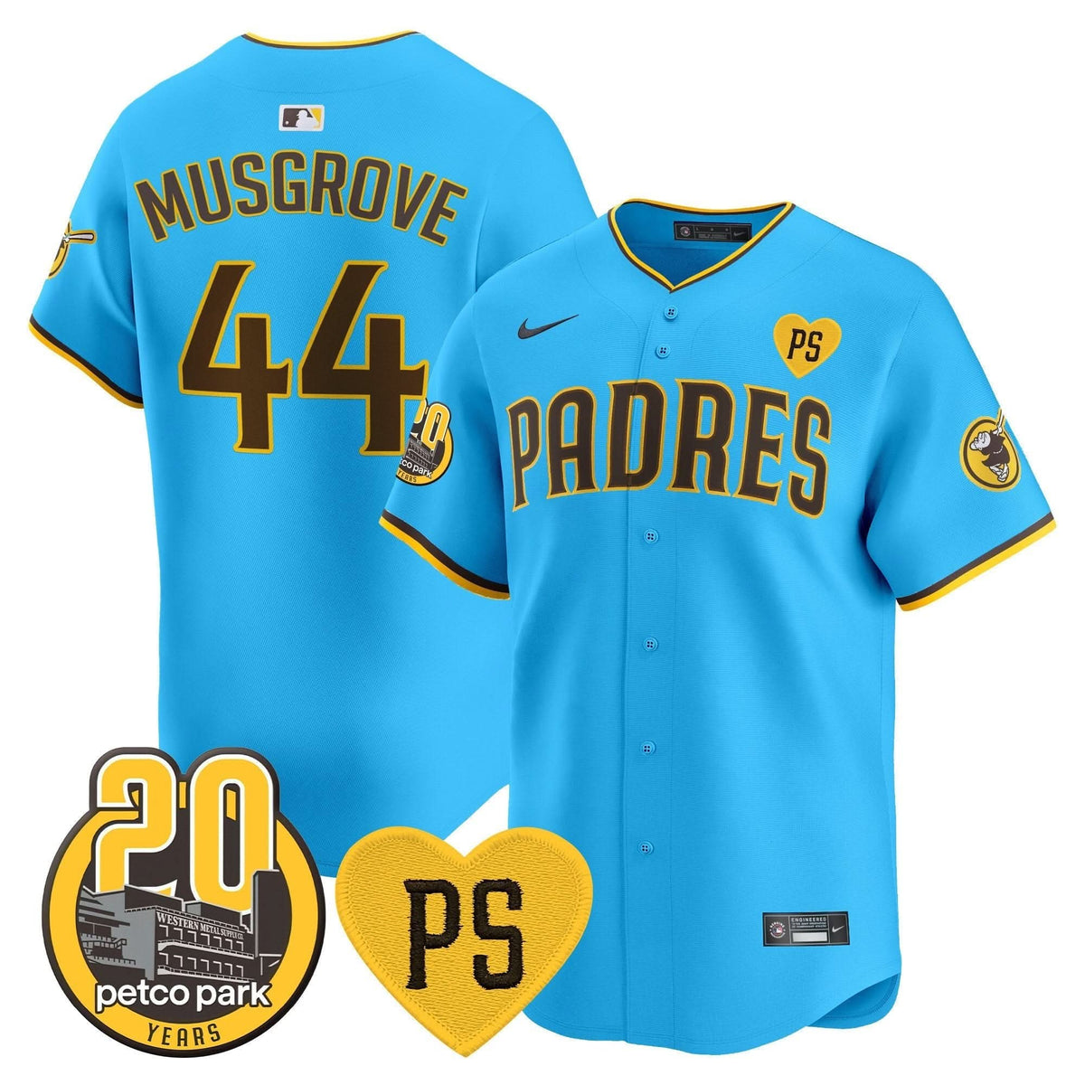 San Diego Padres “For Peter” & Petco Park 20th Patch Vapor Premier Limited Jersey V2 – Stitched