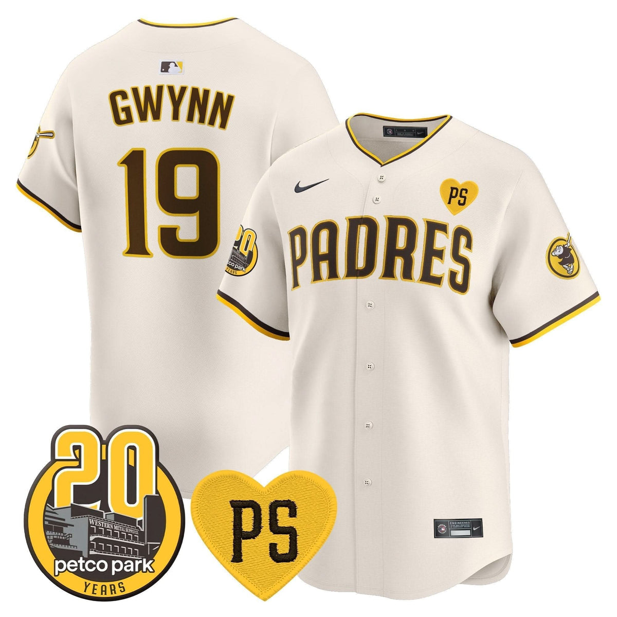 San Diego Padres “For Peter” & Petco Park 20th Patch Vapor Premier Limited Jersey V2 – Stitched