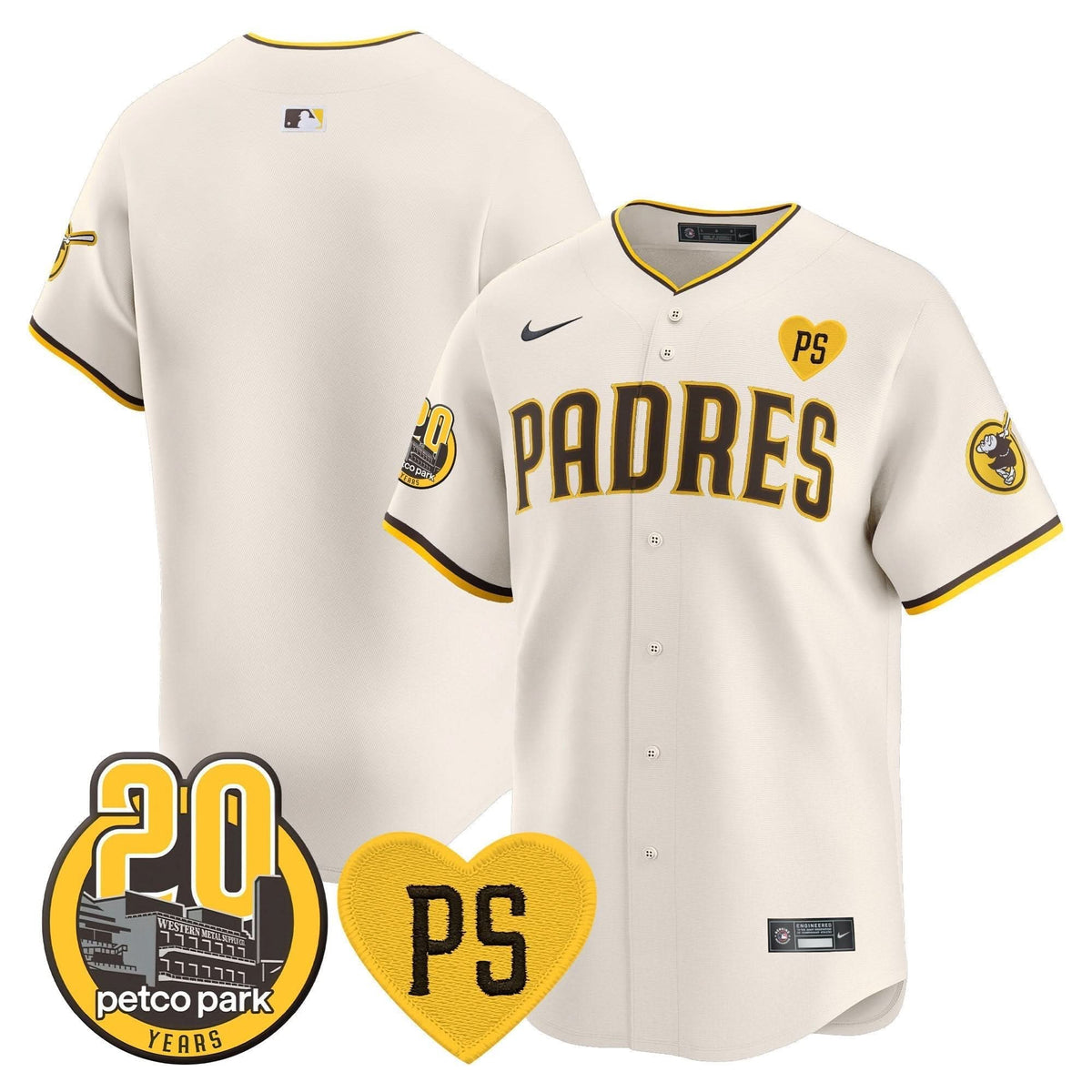 San Diego Padres “For Peter” & Petco Park 20th Patch Vapor Premier Limited Jersey V2 – Stitched