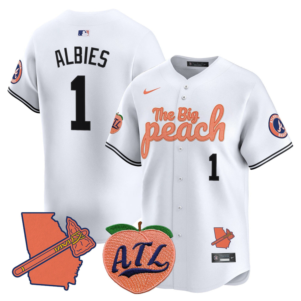Atlanta Braves The Big Peach Vapor Premier Limited Jersey - Stitched