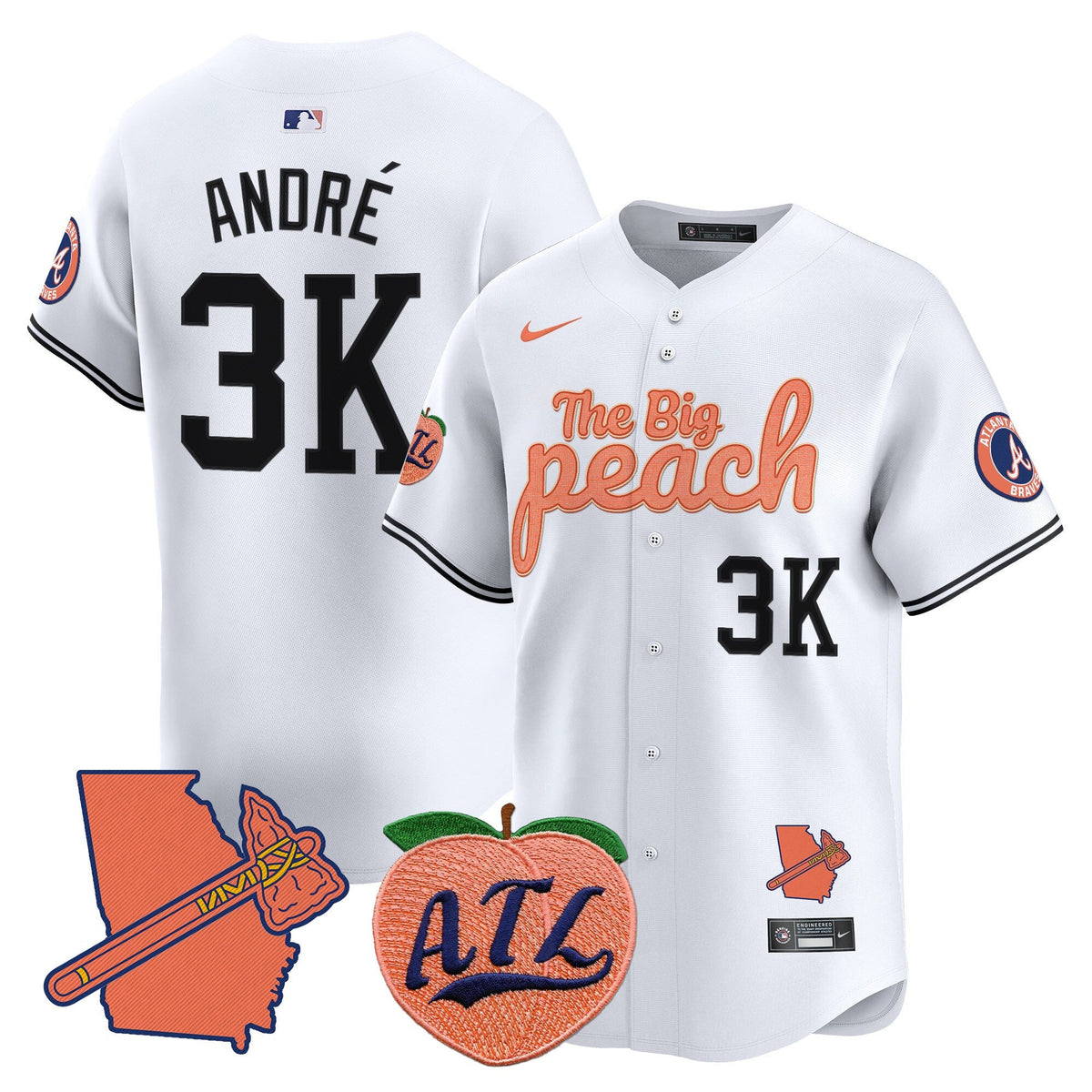 Atlanta Braves The Big Peach Vapor Premier Limited Jersey - Stitched