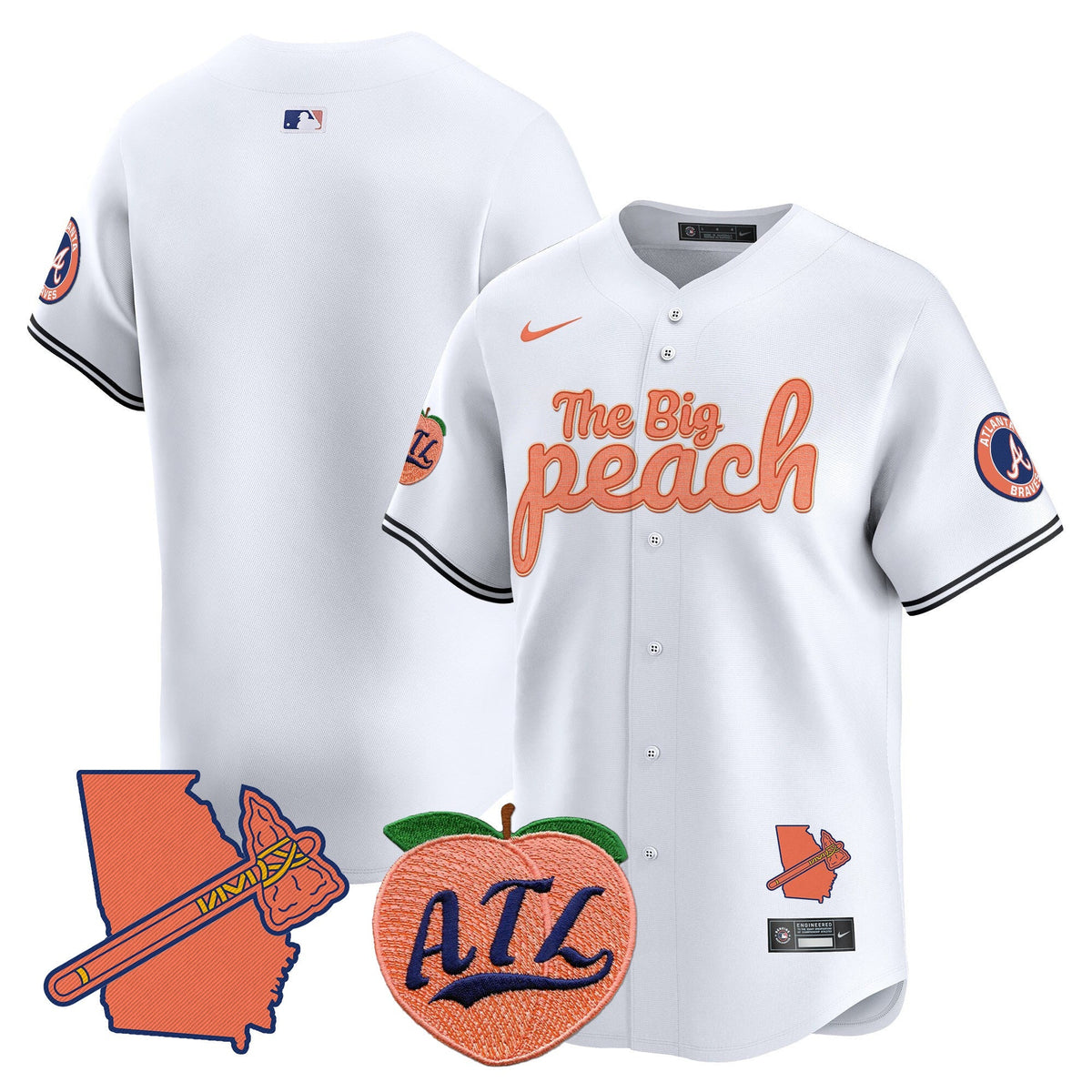 Atlanta Braves The Big Peach Vapor Premier Limited Jersey - Stitched