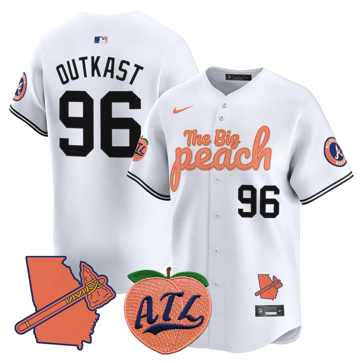 Atlanta Braves The Big Peach Vapor Premier Limited Jersey - Stitched
