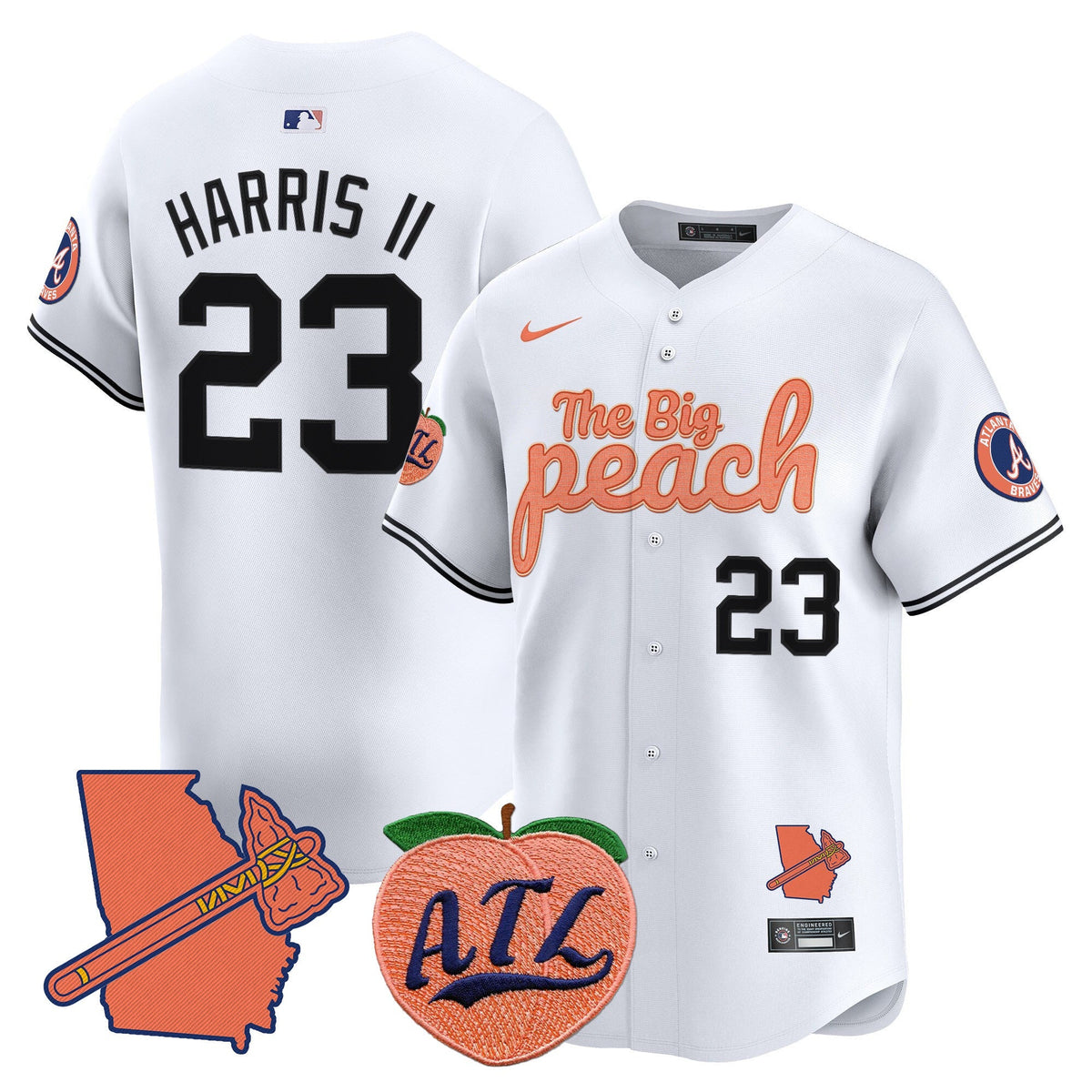 Atlanta Braves The Big Peach Vapor Premier Limited Jersey - Stitched
