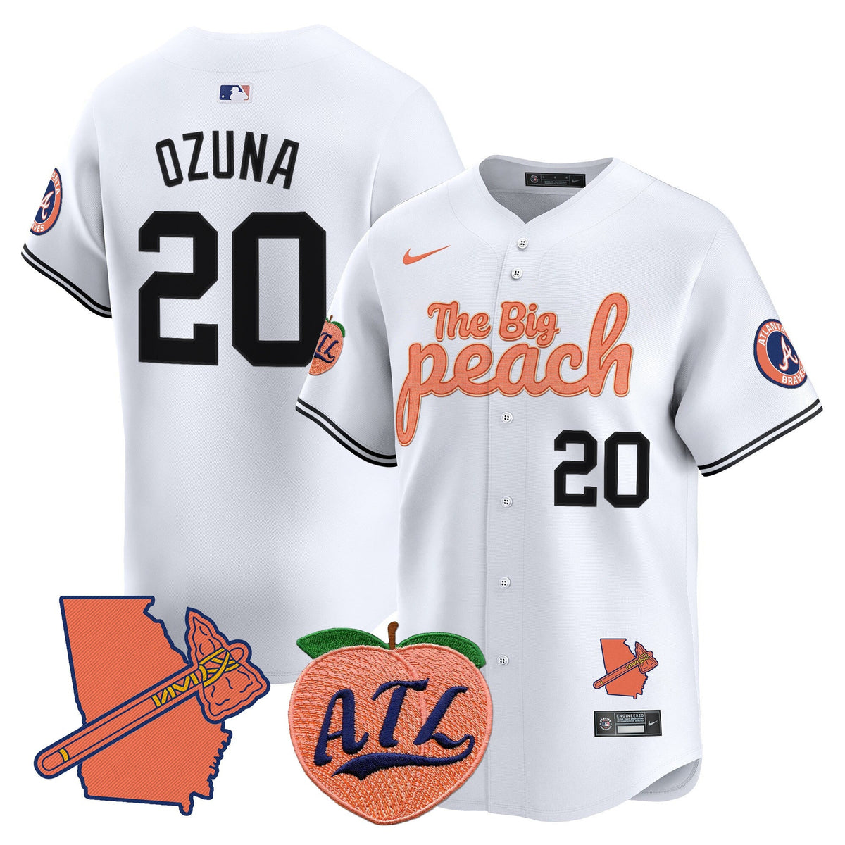 Atlanta Braves The Big Peach Vapor Premier Limited Jersey - Stitched