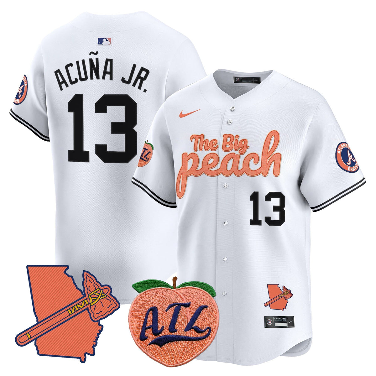 Atlanta Braves The Big Peach Vapor Premier Limited Jersey - Stitched