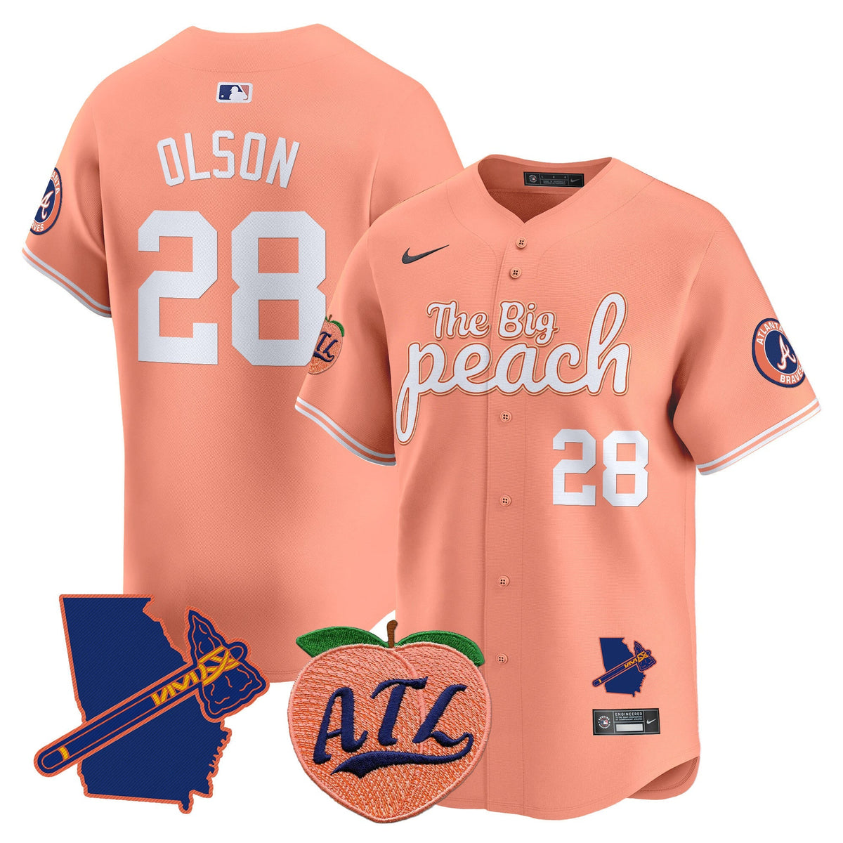Atlanta Braves The Big Peach Vapor Premier Limited Jersey - Stitched