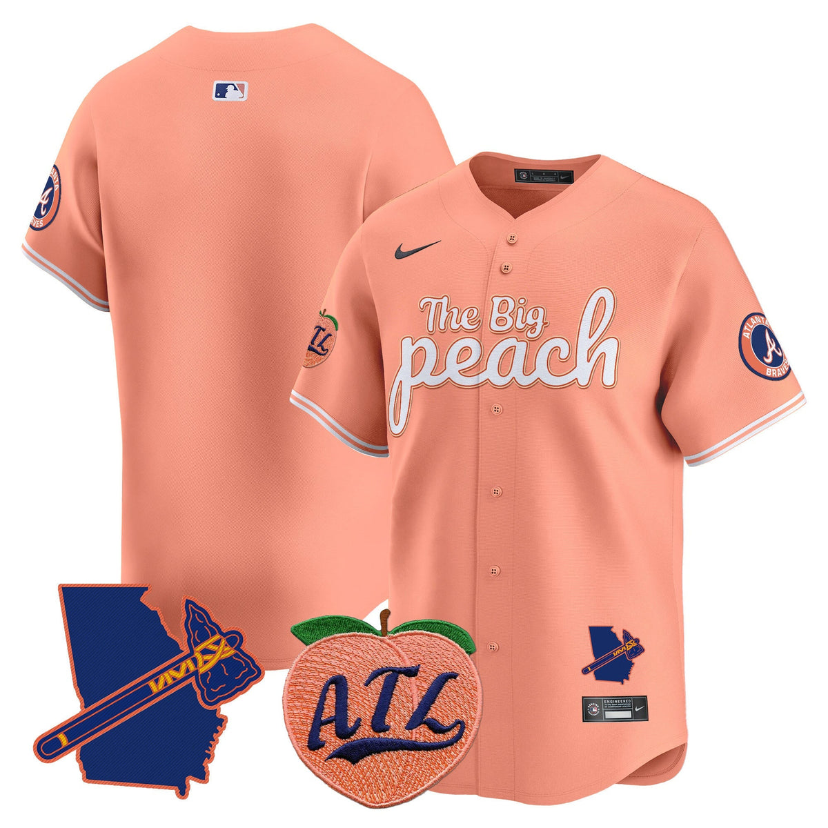 Atlanta Braves The Big Peach Vapor Premier Limited Jersey - Stitched