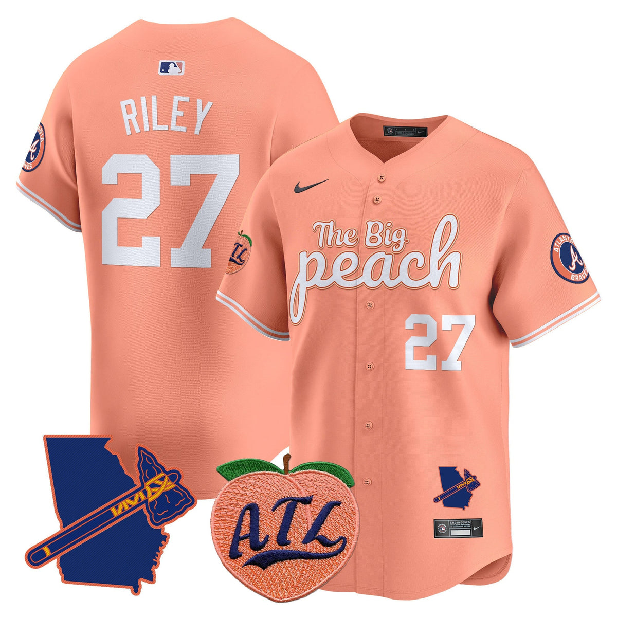 Atlanta Braves The Big Peach Vapor Premier Limited Jersey - Stitched