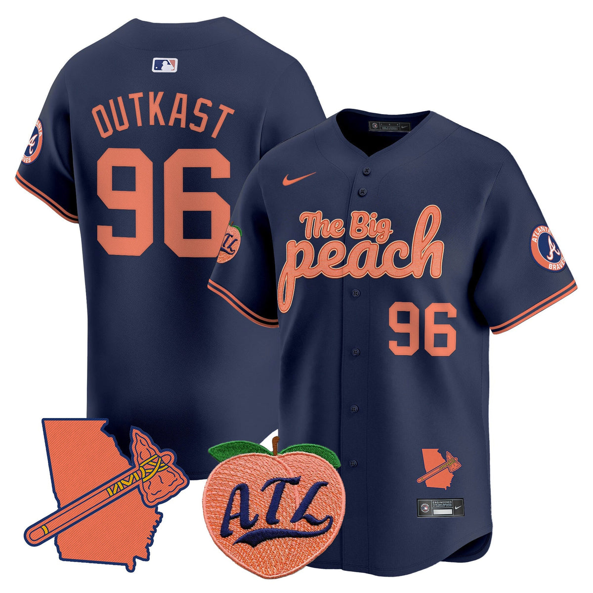 Atlanta Braves The Big Peach Vapor Premier Limited Jersey - Stitched